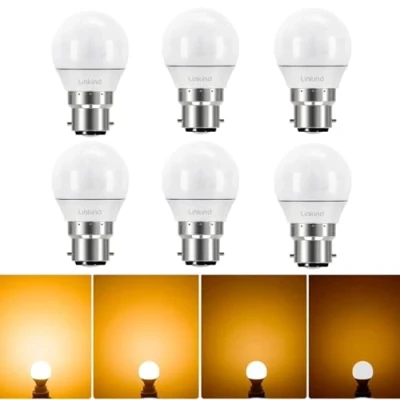Immagine di Linkind Dimmerabile Lampadine LED B22 Golf P45/G45, 5W(Equivalenti a 40 W), Luce Bianca Calda 2700K, 470 Lumen, Pacco da 6