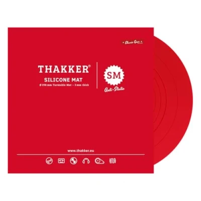 Immagine di THAKKER Silicone Mat Alfombrilla de silicona antiestática para tocadiscos 3 mm espesor 298 diámetro 12 (rosso)