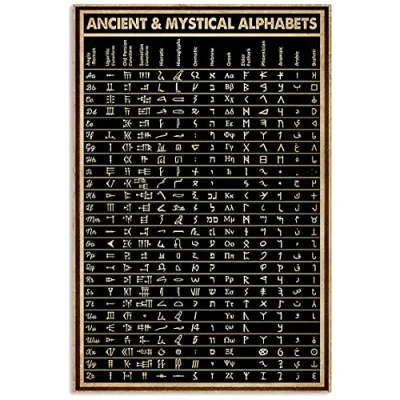 Immagine di Bcts Poster con scritta in lingua inglese &quot;Ancient and Mystical Alphabets&quot;, 30,5 x 40,6 cm