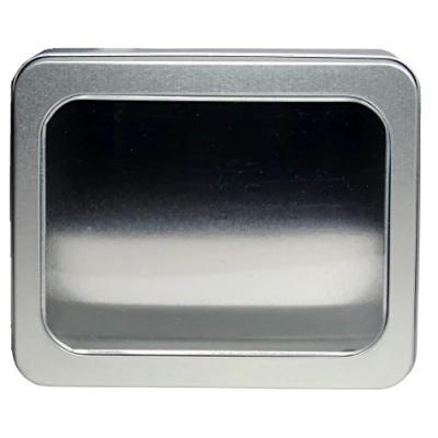 Immagine di mikken Barattolo con Finestra, biscottiera Contenitore in Metallo, Colore Argento, 14.2 x 11.7 5.7 cm