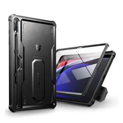 Immagine di Dexnor per Samsung Galaxy Tab S9 Plus Cover [Protezione dello schermo integrata e supporto], Custodia protettiva antiurto durevole di grado militare case Nero