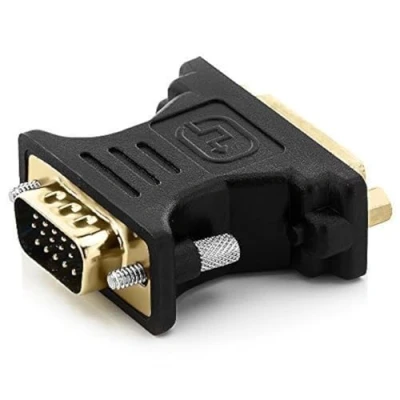 Immagine di deleyCON Adattatore DVI I a VGA Femmina (da 24+5) Maschio per Monitor PC Videoproiettore Scheda Grafica Nero