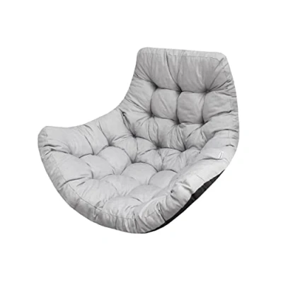 Immagine di cuscino per poltrona sospesa in polyrattan/rattan, imbottitura, cestino sospeso, altalena, schienale colore cenere