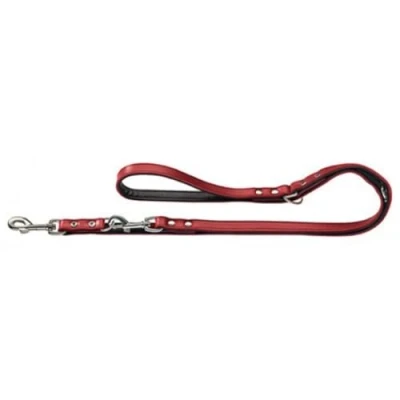 Immagine di Hunter Guinzaglio da Passeggio Regolabile Basic 13/200 nickelSalilpelle Rosso/Nero