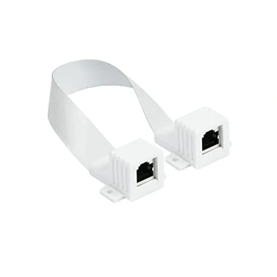 Immagine di Good Connections Porta porte Ethernet RJ45, estremamente piatto, presa RJ45 su entrambi i lati, lunghezza totale con connettore: 25 27 cm, flessibile 18 bianco