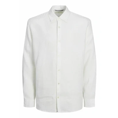 Immagine di JACK &amp; JONES Jprcclawrence Linen Maglietta L/S SN Camicia a Maniche Lunghe, Bianco, S Uomo