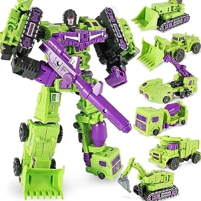Immagine di Transform Giocattoli Giocattolo, Devastator Combiner 6 in 1 Lega di Metallo Figura Azione Carello per Camion Auto Modello Secchio Regalo Bambini Ragazzi