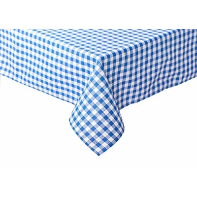 Immagine di TextilDepot24 Tovaglia rustica a quadri, colore e dimensioni scelta, 100% cotone (110 x 150 cm, blu/bianco quadretti)