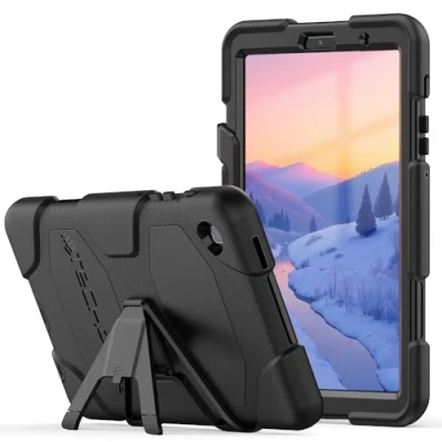 Immagine di TECHGEAR Custodia Robusta Compatibile con Samsung Galaxy Tab A7 Lite 8.7&quot; 2021 (SM T220 / SM T225) Resistente agli Urti e all&#039;impatto Cover Supporto per i Bambini, Lavoro Scuola [Verde]