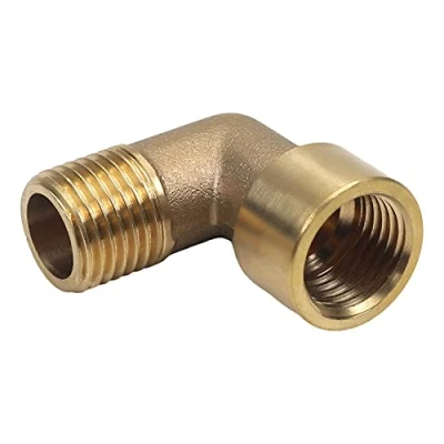Immagine di MroMax Raccordo a gomito in ottone, 90 gradi, 1/4 PT femmina x femmina, 1 pezzo, MRO190906J 0095, maschio, 1PCS