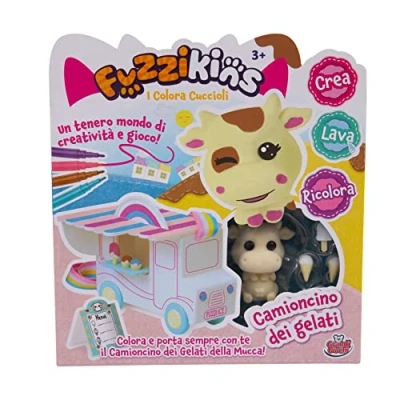 Immagine di Grandi Giochi Fuzzikins I Colora Cuccioli, Camioncino dei Gelati, cuccioli da colorare, lavare e ricolorare FUZ00008