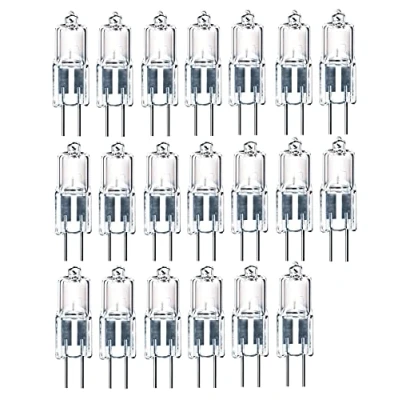 Immagine di ShuoHui Lampadina alogena G4, 5 W, 12 V, dimmerabile, bi pin, capsula trasparente, luce bianca calda, dimmerabile