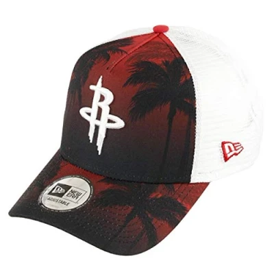 Immagine di New Era Houston Rockets Frame Adjustable Trucker cap NBA Palm Tree Red/White One Size