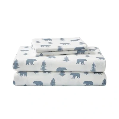 Immagine di Eddie Bauer Lenzuola Queen, flanella di cotone, spazzolato per una maggiore morbidezza, accogliente decorazione la casa (orsi e alberi, Queen)