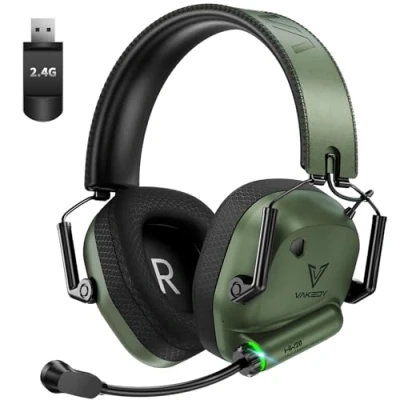 Immagine di Cuffia Gaming Wireless per PC, PS4, PS5, Mac, Switch Auricolare 2.4GHz USB con Microfono Bluetooth, Driver da 50mm, Batteria 50 Ore, Bassa Latenza, Leggero (verde)