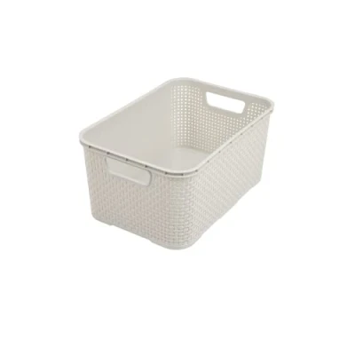 Immagine di BranQ Home Essential Cestino multifunzione universale, in rattan sintetico, misura S 7L, plastica PP senza BPA, 28,5 x 19,5 12,9 cm