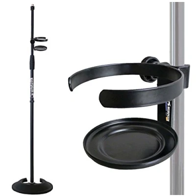 Immagine di Keepdrum MS096 Asta per microfono, treppiede dritto, impilabile, con porta bevande