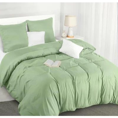 Immagine di Utopia Bedding Copripiumino Matrimoniale 240x220 Microfibra 240x220cm + Federe 65x65cm (Verde Salvia)