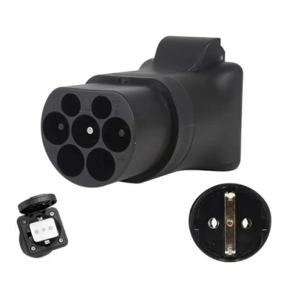 Immagine di Adattatore Tipo2 a Schuko, 3500W 16A 220V Tipo 2 Presa Schuko,Adattatore Ricarica EV per Caricare Biciclette Elettriche, Scooter Moto Elettriche Presso Le Stazioni