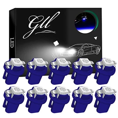 Immagine di GLL Grandview 10pcs Blu T5 B8.5 Lampadine Cruscotto a LED 1 5050 SMD per Tachimetro Auto Strumento Indicatore del Pannello Luminoso Lampada Garanzia di 2 Anni