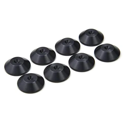 Immagine di PrecisionGeek Cuscinetti in alluminio nero per altoparlanti, bordi conici 20 mm di diametro, supporti HiFi, soundbar, altoparlanti 8 pezzi