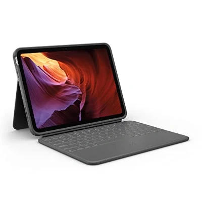 Immagine di Logitech Rugged Folio per iPad (10ª generazione) Custodia con tastiera protettiva Smart Connector e a prova di liquidi