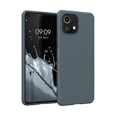 Immagine di kwmobile Custodia Compatibile con Xiaomi 11 Lite (5G) NE/Mi Cover Back Case per Smartphone in Silicone TPU Protezione Gommata ardesia scuro