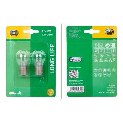 Immagine di HELLA 8GA 002 073 183 Lampade 12 21 P21W Alogeno anteriore e posteriore FIAT: Grande Punto Hatchback, II Panda Hatchback