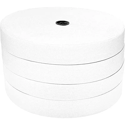 Immagine di 25 Metri Elastico per Cucito, Nastro Merceria, Elastici Sartoria, Tessuti, (Bianco 25m x 40mm)