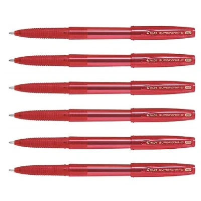 Immagine di PILOT Set di 6 penne a sfera Super GrIP G punta extra large XB, colore: Rosso