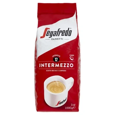 Immagine di Segafredo Zanetti Caffè in Grani Intermezzo (Confezione da 1 Kg) Adatto per la Moka Linea Le Classiche, Chicchi di a Tostatura scura, Gusto deciso e corposo