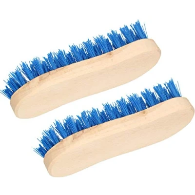 Immagine di KOTARBAU® Set di 2 Spazzole a Forma „S 180 mm Manico in Legno con Setole PVC Spazzola per la Pulizia Pavimenti e Posti Difficili da Raggiungere