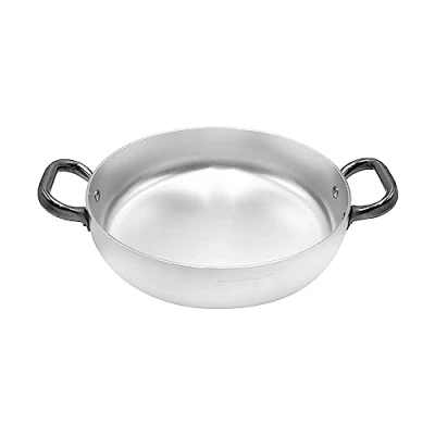 Immagine di Pentole Agnelli Linea Alluminio 3 mm Professionale Tegame con Due Maniglie Inox, Argento, 30 cm