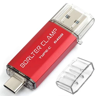 Immagine di 64GB Chiavetta USB 3.0 Type C, 2 in 1 Pen Drive (USB C &amp; 3.0) Memoria Flash, OTG Flash Girevole per Android Smartphone/Tablet/Computer (Rosso)
