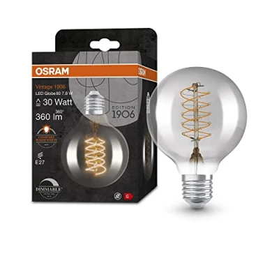 Immagine di OSRAM 4058075761254 LED (monocolore) ERP G (A G) E27 Forma di palla 7.8 W = 30 Bianco caldo (Ø x A) 124 mm 1 pz.