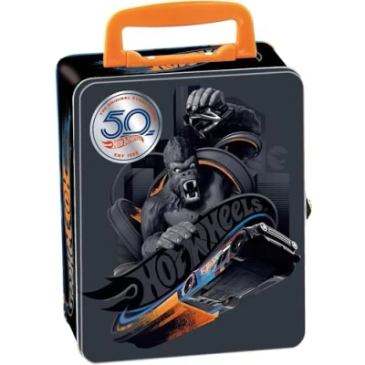 Immagine di Theo Klein 2881 Valigetta di raccolta Hot Wheels, in metallo che può contenere fino a 50 auto, Pratiche suddivisioni, Giocattolo per bambini partire dai 3 anni