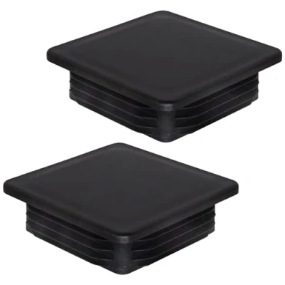 Immagine di SKIR&#039;CO tappi quadrati in plastica, 90 x mm, per tubi opachi, inserti quadrati, pali recinzioni, nero RAL 9005, 2 pezzi
