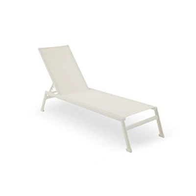 Immagine di Stilè Lettino Prendisole da Giardino in Alluminio Schienale Regolabile Resistente alle Intemperie per Terrazzo (Bianco)