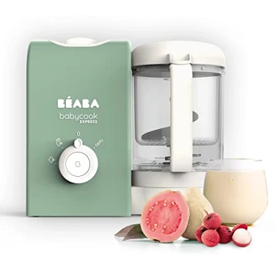 Immagine di BEABA, Babycook Express, Robot Baby 4 in 1 Frullatore, Cottura Express 15 min, Miscelazione personalizzata, a Vapore Dolce e Sano, Scongelamento, Texture omogenea, Capacità 1.250 ml, Verde