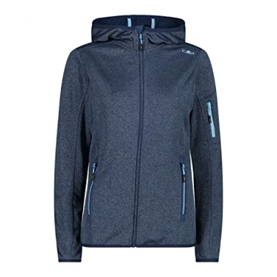 Immagine di CMP Giacca in Knit Tech da Donna con Cappuccio Fisso, Blue Lighter, 40