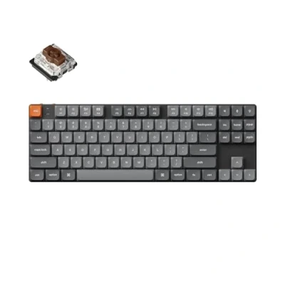 Immagine di Keychron K1 Max Tastiera Meccanica Custom ultrasottile QMK/VIA Bluetooth wireless/cablata USB, 2.4 GHz, TKL Layout, Bianco LED, Gaming con Low Profile Gateron Brown Switch