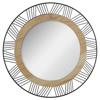 Immagine di ATMOSPHERA CREATEUR D&#039;INTERIEUR Specchio in metallo nero Joe D45cm