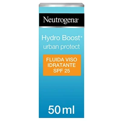 Immagine di Neutrogena Hydro Boost, Fluida Viso SPF25, Idratante, con Acido Ialuronico e Protezione Solare, Antiossidanti, Vitamina C, 50ml