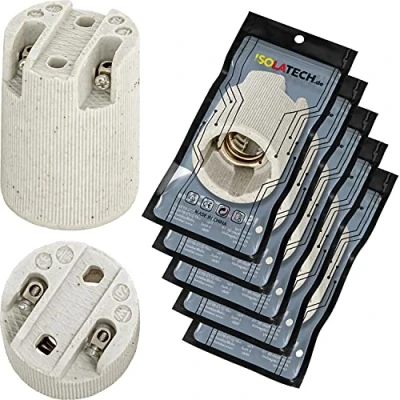 Immagine di ISOLATECH 5pcs E14 ceramica portalampada LED lampadine a risparmio energetico (max.250V/4A) casa cucina frigorifero bagno installazione base titolare installare resistente al calore