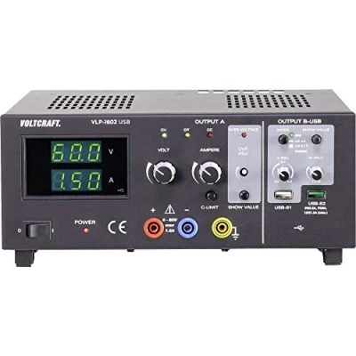 Immagine di VOLTCRAFT VLP 1602 USB Alimentatore da laboratorio regolabile 0 60 V 0.01 1.5 A 123 W OVP Num. uscite 3 x