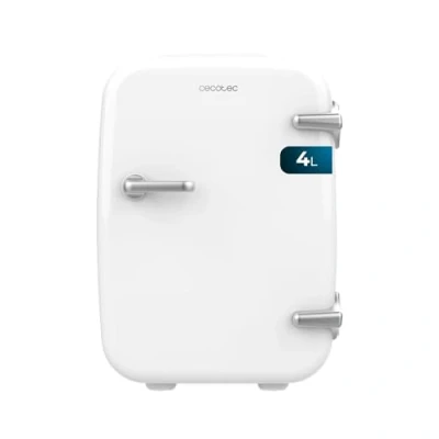 Immagine di Cecotec Mini Frigorifero Bolero MiniCooling 4L Habana White, 12V 220V, Compatibile con auto e roulotte, Funzione di raffreddamento riscaldamento, Intervallo temperatura 5 65C, Trasporto facile