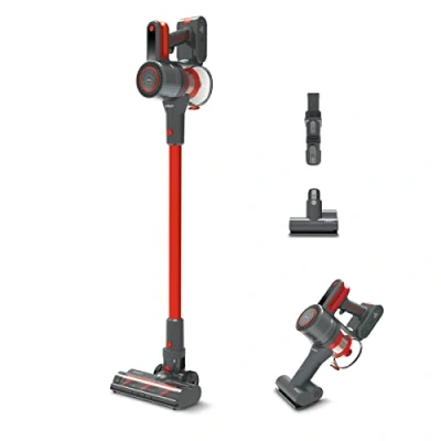 Immagine di Polti Forzaspira D Power SR550, scopa elettrica senza fili, 2 in 1, motore digitale e tecnologia multiciclonica, autonomia fino 40 min,3 programmi aspirazione,mini turbo spazzola,rosso/grigio,PBEU0121