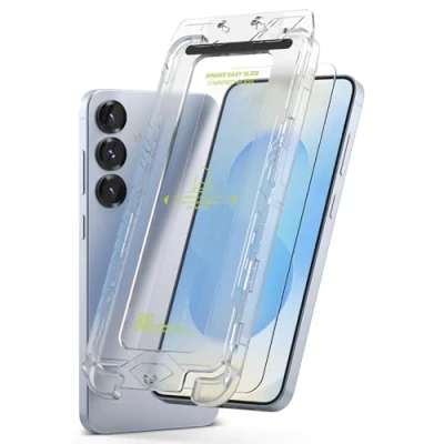 Immagine di Ringke Easy Slide Tempered Glass (2 Pezzi) Compatibile con Pellicola Protettiva Samsung Galaxy S25, Infrangibile Vetro Temperato Proteggi Schermo Strumento di Installazione Facile