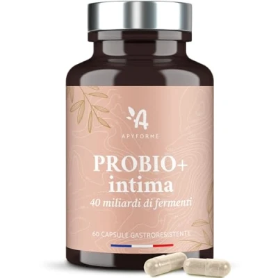 Immagine di Apyforme Probiotici Donna Flora Intima Fino a 40 Miliardi UFC/Giorno 4 Ceppi Lactobacillus Reuteri, Rhamnosus Crispatus e Acidophilus 60 Capsule Gastroresistenti Probio+