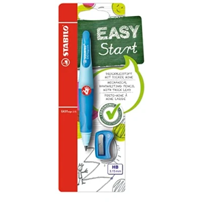 Immagine di Matita a scatto Ergonomica STABILO EASYergo 3.15 in Blu/Azzurro per Destrimani con mina mm gradazione HB e temperino